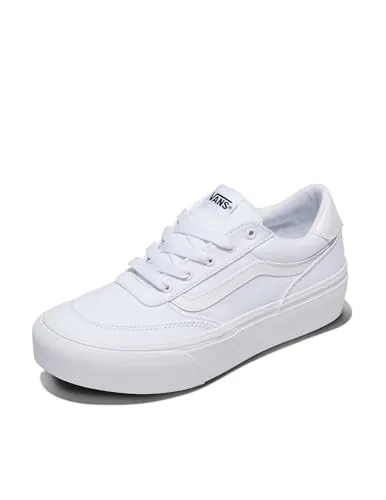 Vans Brooklyn LS Platform- Tenis para Mujer, Lona Blanca y Blanca, 39 EU