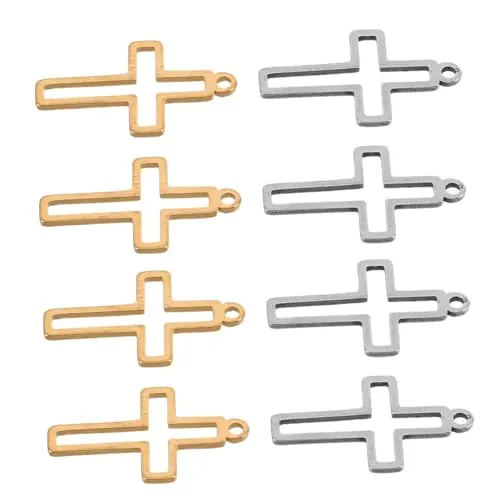 Holibanna 20 Piezas De Mini Colgantes De Cruz De Jesús Mini Colgantes De Cruces Para Hacer Joyas De Crucifijo De Jesús Dije De Cruz De Acero Inoxidable