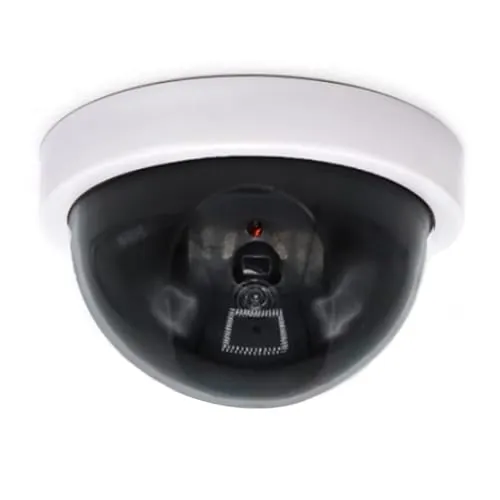Paquete de 4 monitores de simulación de cámara de seguridad falsa con luz LED parpadeante, cámaras simuladas para uso en interiores y exteriores, para el hogar, oficina, etc. (blanco)