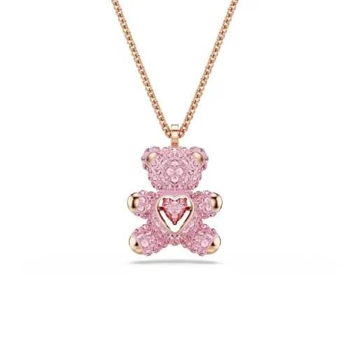 Swarovski Colgante Teddy, Oso, Rosa, Baño tono oro rosa