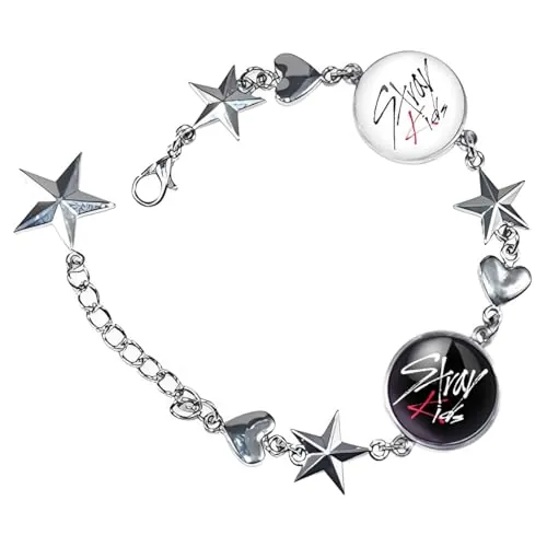 NHPY Stay Pulsera,SKZ Merch,k pop regalos,Stay Bracelet con colgante de estrella,Charm Pulseras Joyas,Ajustable para Fan Cumpleaños Creativo