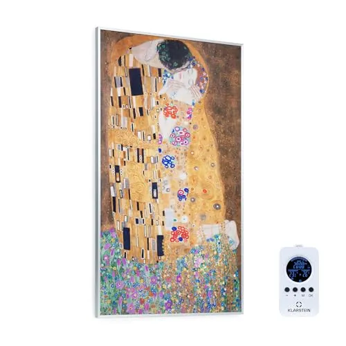 Klarstein Radiador Infrarrojos Pared Potencia, 600W, Placa Calor Bajo Consumo Sin CO2, Panel Radiante Bajo Consumo, Infrarrojos Calefaccion, Calefactores Infrarojos Panel Radiante Pared