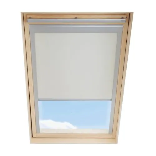 Cortina de oscurecimiento Compatible con Ventana de Techo VELUX U08 / 808/8, ‎Blanco