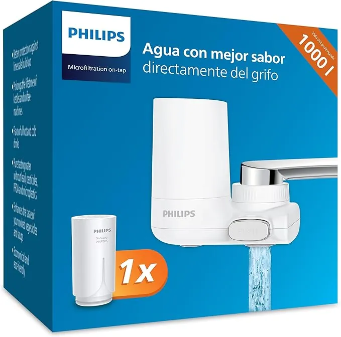 PHILIPS Filtro de agua del grifo, vertical X-Guard, blanco