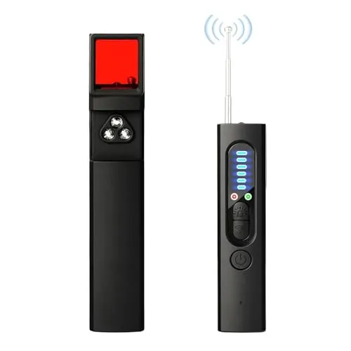 SOXOI Detector de Dispositivos Ocultos Inalámbrico - Detecta Cámaras, Micrófonos, GPS y Señales RF con 5 Niveles de Sensibilidad para Oficina, Hotel y Hogar