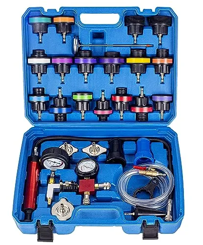 GOTLUCK 28PCS Radiador Probador de Presión Probador de Sistema de Enfriamiento | Depósito Universal de Agua Detector de Fugas Kit