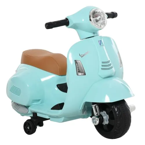 HOMCOM Moto Eléctrica Vespa para Niños 18-36 Meses 6V 66,5x38x52 cm Verde