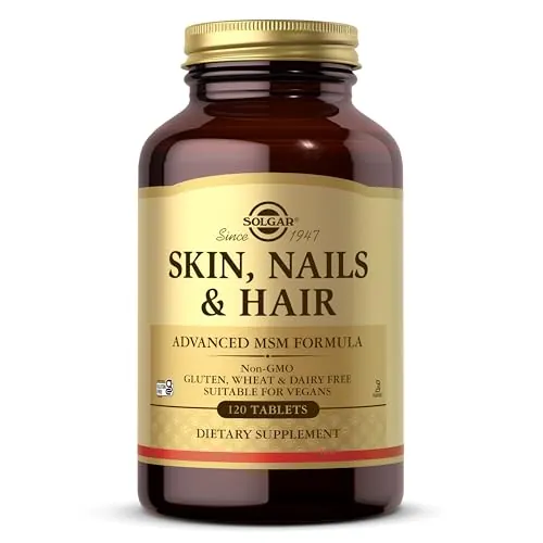 Solgar | Skin, Nails and Hair Formula | Suplemento Alimenticio que Ayuda al Crecimiento y Cuidado de Pelo, Piel y Uñas | Con Cobre y Zinc | Para Hombre y Mujer | 120 Cápsulas