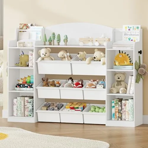 Hzuaneri 140cm Estanteria Infantil, con 8 Cajas de Tela No Tejida