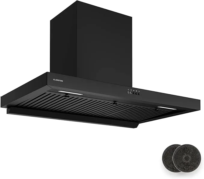 Klarstein Aeroclean Campana Extractora - 90Cm, 721 M³/H Boost, Motor 120W, A++ Eficiencia, LED 3800-4200K, 52 Db, Filtros Inox & Carbón, Acero Inoxidable, Extracción & Recirculación