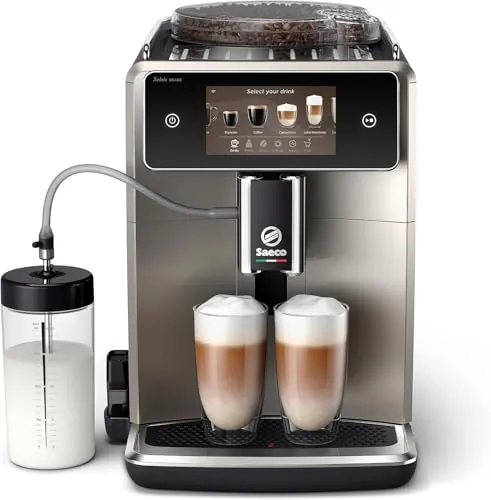 Saeco Xelsis Deluxe Cafetera Superautomática - Wi-Fi Integrado, 22 Variedades de Café personalizables, Pantalla Táctil Intuitiva 5", 8 Perfiles de Usuario, Molinillo de Cerámica (SM8782/30)