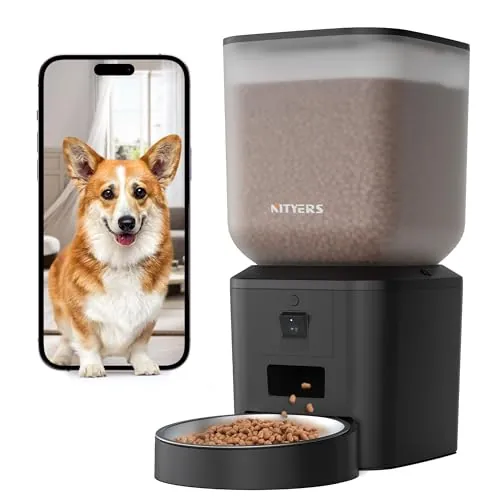 Comedero automático para Perros y Gatos con cámara y WiFi: 8L/34 Tazas, visión Nocturna 1080P, WiFi 2.4 y 5G, conversación bidireccional, grabación de Voz de 10 Segundos, dispensador de Alimentos