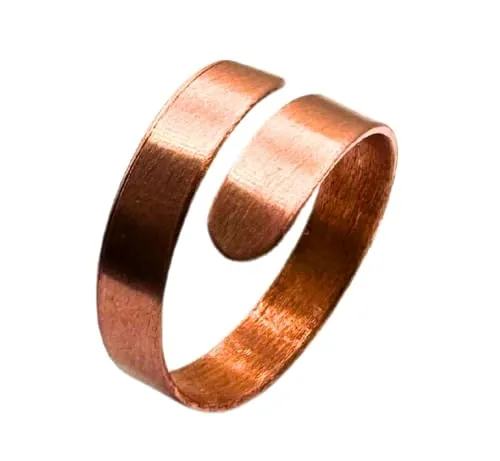 Antica Fucina Rho® Anillo Ajustable de Cobre Puro | Fino y Esencial – Grosor del metal 0,8 mm | Artesanía 100% Made en Italia | Unisex | Grecia S (47-57mm)