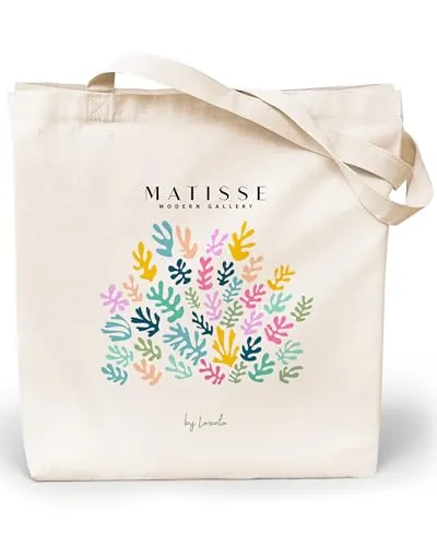 Loxato Bolsa Tela Tote Bag - Bolsos Bandolera Mujer - Bolsas de Algodón Natural 100% Reutilizables - Extra Ancho 8cm Asas Largas 70cm 220 gr/m2 - Bolsas de Tela Bonitas