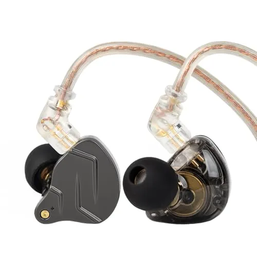 Yinyoo KZ ZSN Pro HiFi Auriculares in Ear, Estéreo IEM con Cancelación de Ruido, Cable Desmontable de 0,75 mm, 2 Pines, para Celular iOS, Android, MP3, 4(con Mic, Gris)
