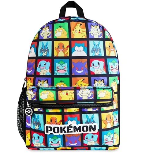Pokémon Mochila con Bolsillo para Botella para Niños - Regalos de Anime (Multi)