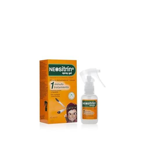 Neositrín Spray gel Antipiojos 60ml elimina en 1 minuto, sin insecticidas