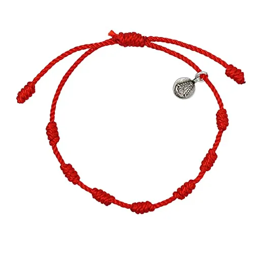 Passo Pulsera Virgen del Rocio en plata - Pulsera hilo rojo con medalla Virgen del Rocio - Se envía en una caja para regalar Hand Made