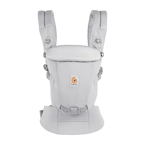 Ergobaby Mochila portabebé Adapt para recién nacidos desde el nacimiento, portabebé ergonómico de Algodón SoftTouch de 3 posiciones para transportar en el abdomen y en la espalda, Pearl Grey