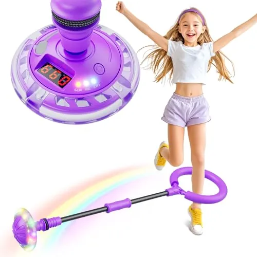 Bola de Salto de Tobillo Recargable con Luz y Contador para Niñas 6-11 Años