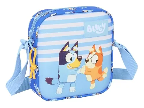 Safta BLUEY LET'S PLAY - Bandolera Pequeña, Bandolera Infantil, Bolso Niño, Ideal para Niños de 5 a 14 Años, Cómoda y Versátil, Calidad y Resistencia, 16x4x18 cm