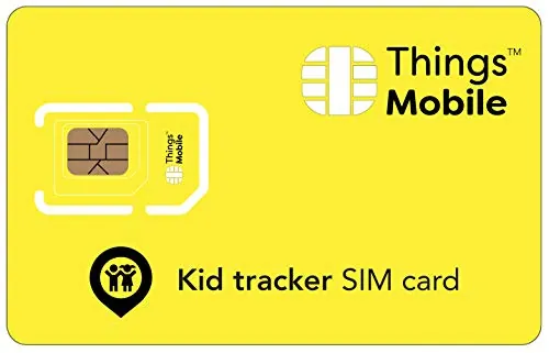 Tarjeta SIM para rastreador/rastreador GPS para niños - Things Mobile - con Cobertura Global y Red multioperador GSM/2G/3G/4G, sin costos fijos. Crédito No Incluido