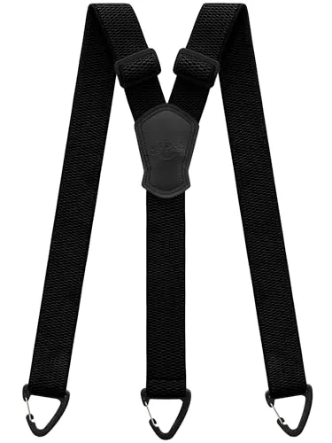 Kohentact Tirantes para Hombre Extra Resistentes de 3,8 cm de Ancho, Usables Bajo la Ropa, con 3 Presillas de Botón, Ideales para Pantalones de Trabajo, Pantalones de Esquí y Overoles