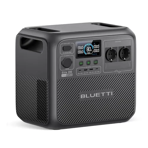 BLUETTI Elite 200 V2 Estación de Energía Portátil 2073Wh, Generador Solar