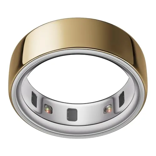 OURA Ring 4 Anillo Inteligente - Gold - Talla 4 | Averigua tu Talla con el Kit de Tallaje Ring 4 | Monitoriza el sueño, la FC, el estrés y más - hasta 8 días de autonomía
