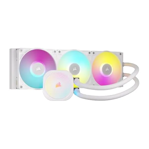 CORSAIR iCUE Link Titan 360 RX Refrigerador Líquido RGB para CPU – 360mm AIO – 3X RX120 Ventiladores RGB Incluidos – Compatible con Intel LGA 1851/1700, AMD AM5/AM4 – Hub iCUE Link Incluido – Blanco