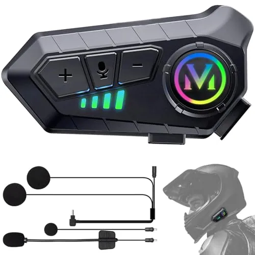 FEYA Auriculares Casco Moto Autonomía de Batería Súper Larga Manos Libres Moto HiFi Estéreo Ruido Inteligente de Ruido IPX6 Auto-Respuesta/Control de Música/Asistente de Voz Sin Intercomunicación-Y60
