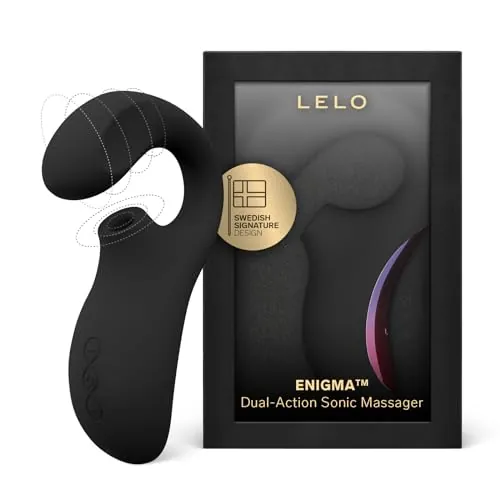 ENIGMA Double Sonic de LELO, Masajeador de Triple Estimulación Femenino con Aplicación por Bluetooth, 8 Modos de Placer y 2 Modos Adicionales (Black)