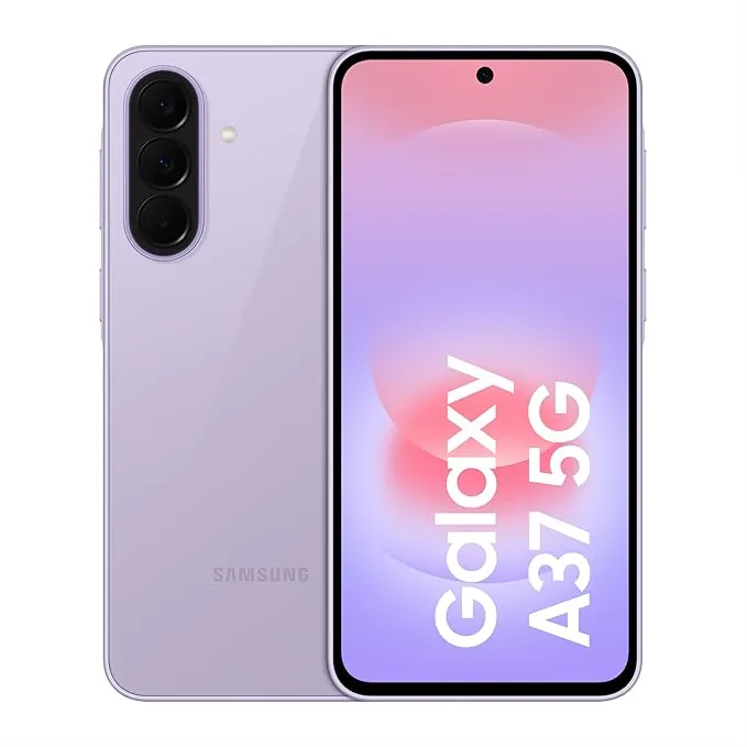 Samsung Galaxy A37 5G, 256GB, Móvil Fino con IA, 8GB, Gran Angular 50MP, Autonomía 2 Días, Batería 5000 mAh, IP68, Garantía del Fabricante 3 Años + 1 Año Extra, Color Lavanda (Versión Española)