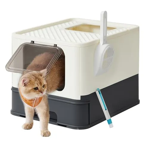 Feandrea Arenero Gato, Bandeja Extraíble, Carga de 15 kg, Pala