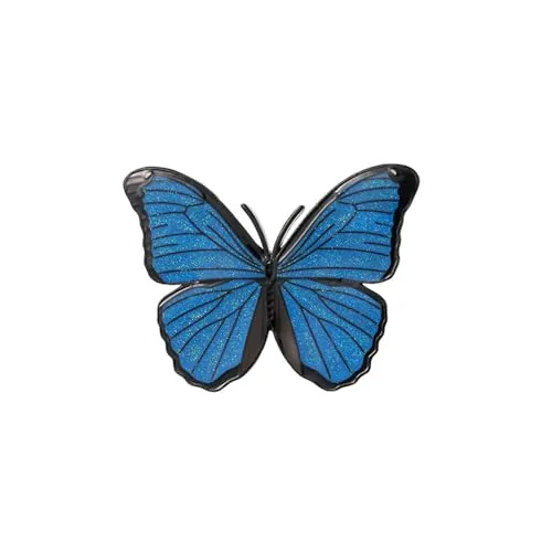 Belons Broche de mariposa esmaltado, color azul, broche de mariposa, broche de collar, pin de boda, banquete ramillete para mujeres y niñas, Metal metal Esmaltado