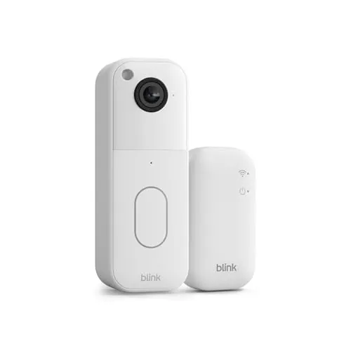Sistema de videotimbre Blink | Vídeo HD de cuerpo entero, autonomía de dos años, configuración sencilla, IP65 | Módulo de sincronización básico incluido | Blanco