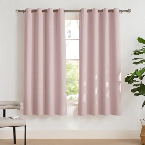 PONY DANCE Cortinas Opacas y Termicas Aislantes para Cocina,2 Piezas