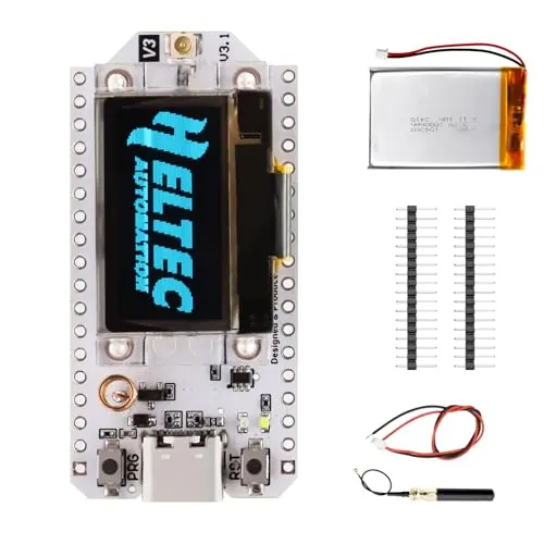 APKLVSR LoRa ESP32 V3 - Placa de desarrollo con batería de 3000 mAh, módulo Meshtastic LoRa ESP32 con antena de 868 MHz y pantalla OLED, WiFi + BLE Dual-Core IOT Board compatible con Arduino LoRawan
