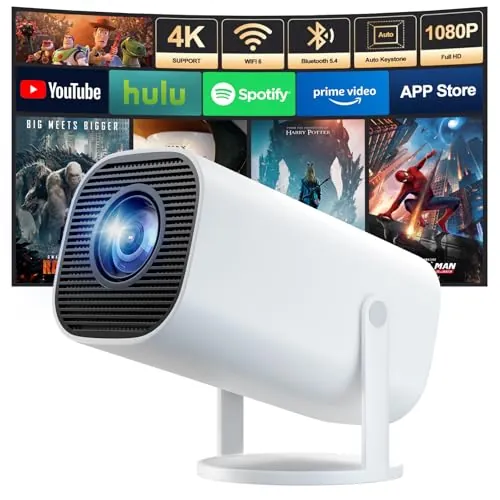 Proyector Portatil 4K Full HD 1080P Soporte, Mini Proyector