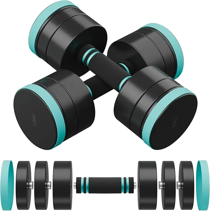 Dripex Mancuernas Ajustables de Acero de 2,5 kg 5 kg 7,5 kg 10 kg 15 kg 25 kg Pesas y Mancuernas con Mango de Espuma para Levantamiento de Pesas Fitness en casa y Gimnasio