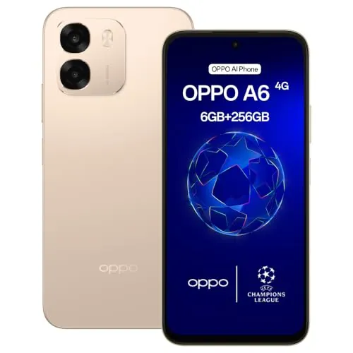 OPPO A6 Smartphone, 6 GB de RAM y 256 GB de Almacenamiento, Dorado Aurora