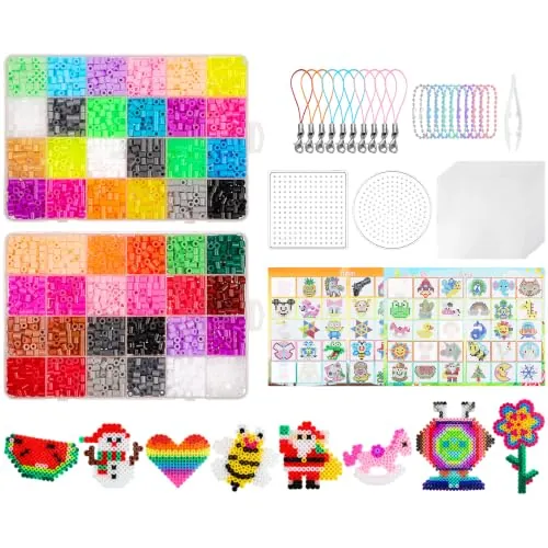 AUAUY Cuentas Planchar Hama Beads 3360Pzs, 36 Colores Cuentas, 5mm
