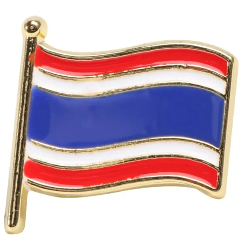 AMUSLESUR Pines de Metal Forma de Bandera Nacional de Tailandia, para Ropa en Eventos Festivos y Celebraciones, Accesorio para Adultos