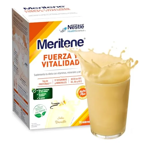 Meritene Fuerza y Vitalidad Batido Sabor Vainilla | 15 Sobres 450g