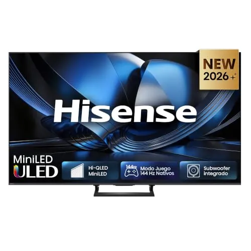Hisense 75U7SE - MiniLED 75 Pulgadas Smart TV 4K, Quantum Dot Color, 144 Hz | Subwoofer integrado, Hi-View AI Engine, IMAX Enhanced, Filmmaker Mode, Dolby Vision IQ, HDR 10+, 4 x HDMI 2.1, 2 X USB