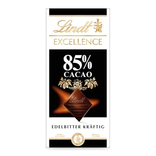 Lindt Chocolate EXCELLENCE 85%, tableta de chocolate puro, chocolate negro aromático, extrafino, intenso y equilibrado