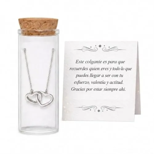 RIQUEZA Y ARTE Colgante Corazon de Plata 925 con Diseño de Corazon Entrecruzado y Detalles Brillantes - Joyería Elegante para Regalo Madre Cumpleaños ideal - Colgante Plata Mujer ajustable.