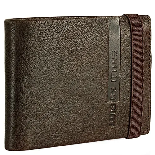 Lois - Cartera de Piel para Hombre - Cartera Hombre Piel con Monedero Interior y Tarjetero, diseño Slim, Cuero auténtico, Regalo Elegante. Proteccion RFID, Marron