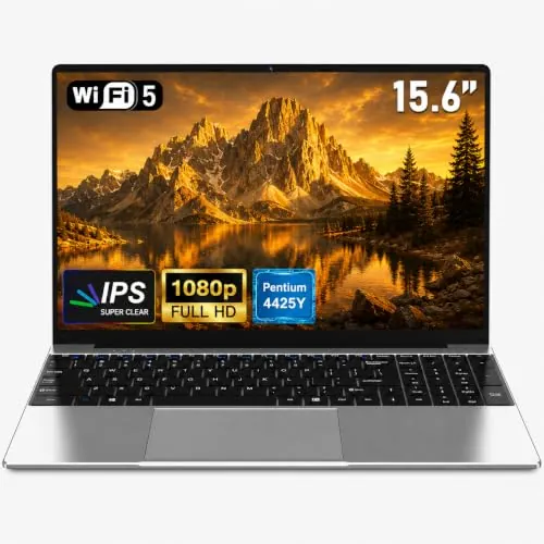 Ordenador Pc Portátil 15,6 Pulgadas, 4425Y Laptop 2026, 16GB RAM 256GB SSD | Teclado completo con bloque numérico y touchpad de 16 cm para documentos y aprendizaje online