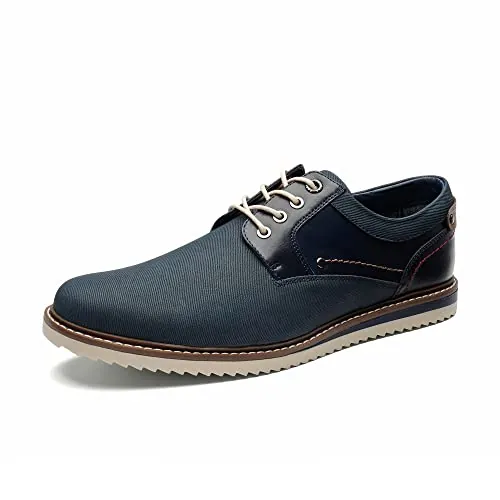 Bruno Marc Zapatos Cordones Zapatillas Casual Hombre,Size 43,Azul | Cuero Sintético Suave, Plantilla Látex PU Amortiguación, Forro Absorbente Pies Secos, Suela TPR, Versátil Jeans Traje